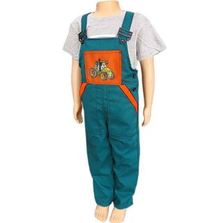TifanTEX detské montérky NIKA-2814 zeleno/oranžové