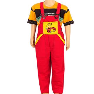 TifanTEX detské montérky NIKA-LN2815 červeno/žlté