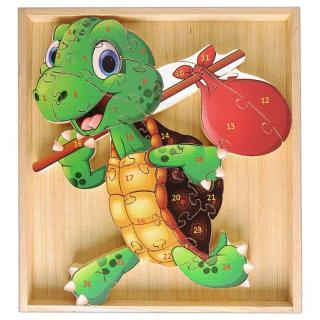 TifanTEX Drevené puzzle Korytnačka 26ks
