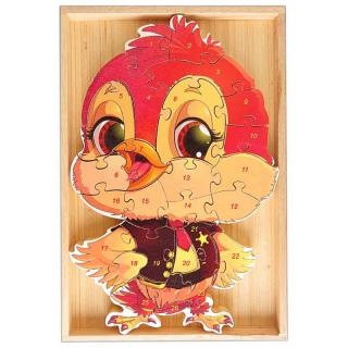 TifanTEX Drevené puzzle Kuriatko 26ks