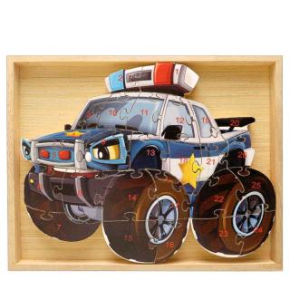 TifanTEX Drevené puzzle Polícia 26ks