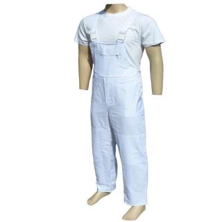 TifanTEX pánske nohavice s trakmi NK-2857 biele