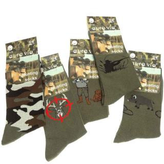 TifanTEX Poľovnícke ponožky 0723E4 zelené 5 párov