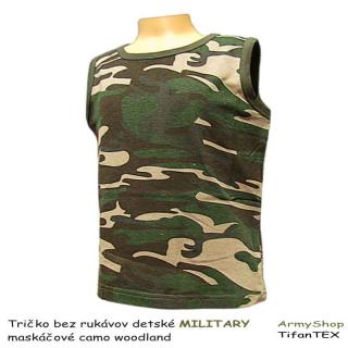 Tričko bez rukávov detské MILITARY M1 woodland (camouflage woodland zn. ERA)