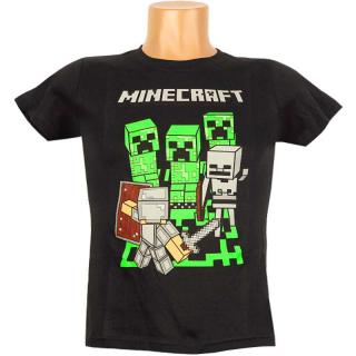 Tričko Minecraft 3D detské čierne (Minecraft tričko pre deti s námetom PC hier)