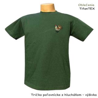 Tričko poľovnícke s hlucháňom výšivka (pánske bavlnené tričko s krátkym rukávom)