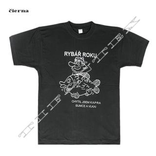 Tričko rybár roku čierne (Darček pre muža rybára)