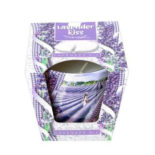 Vonná sviečka v skle Lavender Kiss (vonné sviečky 115g dobrá cena)