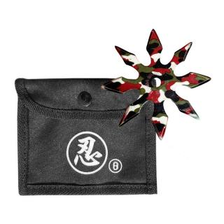 Vrhacie hviezdice shuriken maskáčová 8x (oceľová hviezda na športové vrhanie z army shopu nitra tifantex)