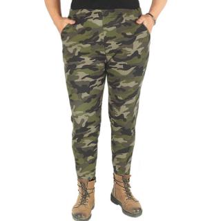 Zateplené legíny pre moletky Termo MA0218a maskáčové (plus size legíny)