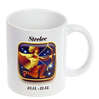 Znamenie Strelec šálka (Šálka s textom znamenie Strelec)