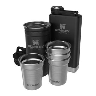 Ploskačka a poháriky Stanley Adventure Pre-Party Shot Glass + Flask Set, Matte Black