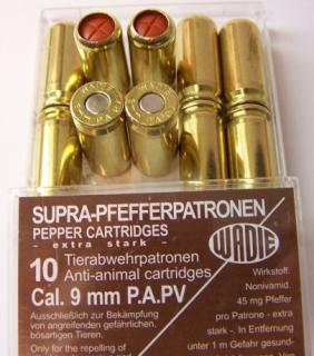 Plynové náboje Wadie OC pištoľ 120mg kal. 9mm, 10ks v balení
