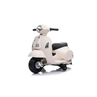 Beneo Elektrická motorka Vespa GTS, biela (S pomocnými kolesami, Licencované, 6V Batéria, 30W motor)