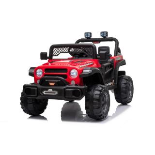 Beneo Elektrické autíčko All Ride s pohonom zadných kolies, červená (12V batéria, Vysoký podvozok, široké dvojsedadlo, Odpružená zadná náprava, 2,4 GHz Diaľkový ovládač, MP3 prehrávač so vstupom USB, LED svetlá)