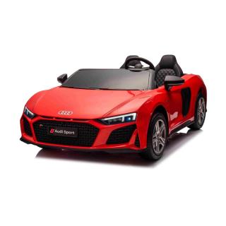 Beneo Elektrické autíčko Audi R8 SPYDER Dvojmiestne 24V, červená (MP3 Prehrávač s USB/AUX a Bluetoothom, Batéria 24V/14Ah, 2 x 200W Motory, EVA kolesá so zadným odpružením, Koženkové sedadlá, Diaľkový ovládač, Licencované)