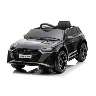 Beneo Elektrické autíčko Audi RS6, 12V, koženkové sedadlo, čierna (2,4 GHz dialkové ovládanie, USB Vstup, LED svetlá, 12V batéria, mäkké EVA kolesá, 2 X MOTOR, ORIGINÁL licencia)