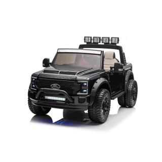 Beneo Elektrické autíčko Ford Super Duty 24V čierne (Dvojmiestne, Pohon 4X4 s vysokovýkonnými 24V motormi, Dvojité zadné EVA kolesá, 2,4 GHz Diaľkový ovládač, Svetelná rampa LED, MP3 prehrávač s USB vstupom, ORIGINÁL licencia)