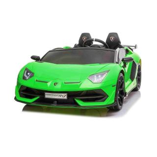 Beneo Elektrické autíčko Lamborghini Aventador 24V Dvojmiestne, zelené lakované (2,4 GHz DO, Mäkké PU Sedadlá, LCD Displej, odpruženie, vertikálne otváravé dvere, mäkké EVA kolesá, 2 X 45W MOTOR, ORIGINAL licencia)
