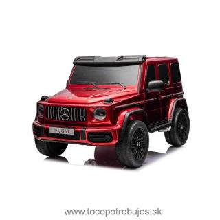 Beneo Elektrické autíčko Mercedes-Benz G63 AMG 4x4² Dvojmiestne 12V, červená lakovaná (MP3 Prehrávač s USB/AUX vstupom, Pohon 4x4, Batéria 12V14Ah, EVA kolesá s odpružením, Koženkové sedadlá, Diaľkový ovládač, Licencované)