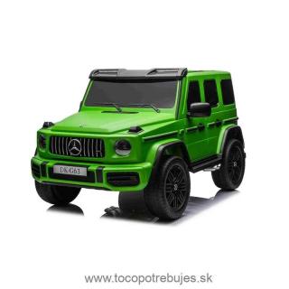 Beneo Elektrické autíčko Mercedes-Benz G63 AMG 4x4² Dvojmiestne 12V, zelená lakovaná (MP3 Prehrávač s USB/AUX vstupom, Pohon 4x4, Batéria 12V14Ah, EVA kolesá s odpružením, Koženkové sedadlá, Diaľkový ovládač, Licencované)
