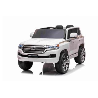 Beneo Elektrické autíčko Toyota Landcruiser 12V, biela (Koženkové sedadlo, 2,4 GHz diaľkové ovládanie, USB / AUX Vstup, Odpruženie, 12V batéria, Mäkké EVA kolesá, 2 X 35W MOTOR, ORIGINAL licencia)