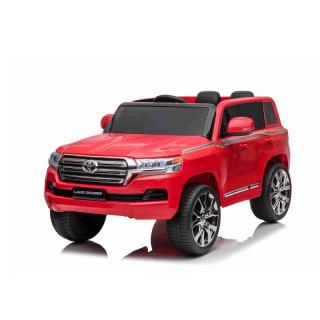 Beneo Elektrické autíčko Toyota Landcruiser 12V, červená (Koženkové sedadlo, 2,4 GHz diaľkové ovládanie, USB / AUX Vstup, Odpruženie, 12V batéria, Mäkké EVA kolesá, 2 X 35W MOTOR, ORIGINAL licencia)