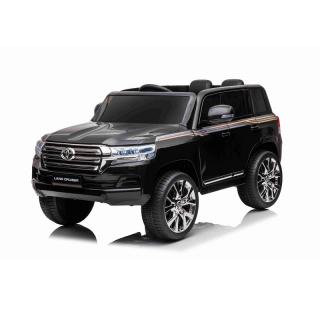 Beneo Elektrické autíčko Toyota Landcruiser 12V, čierna (Koženkové sedadlo, 2,4 GHz diaľkové ovládanie, USB / AUX Vstup, Odpruženie, 12V batéria, Mäkké EVA kolesá, 2 X 35W MOTOR, ORIGINAL licencia)