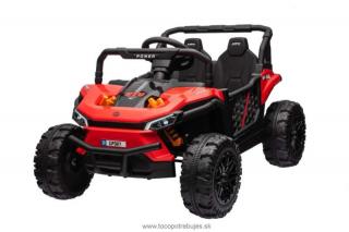 Beneo Elektrické autíčko UTV Small 12V, červený (Pohon zadných kolies, 12V batéria, Plastové kolesá, široké dvojité sedadlo, 2,4 GHz Diaľkový ovládač, Jednomiestne, MP3 prehrávač so vstupom USB/SD, LED Svetlá)