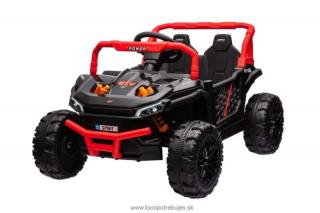 Beneo Elektrické autíčko UTV Small 12V, čierny (Pohon zadných kolies, 12V batéria, Plastové kolesá, široké dvojité sedadlo, 2,4 GHz Diaľkový ovládač, Jednomiestne, MP3 prehrávač so vstupom USB/SD, LED Svetlá)