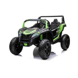 Beneo Elektrické autíčko UTV XXL 24V, dvojmiestne, výkonný motor s diferenciálom, zelená (Nafukovacie gumené kolesá, odpružené zadné nápravy, kotúčová brzda, čalúnené sedadlo, nastaviteľný volant, bluetooth, MP3 prehrávač so vstupom USB/SD)