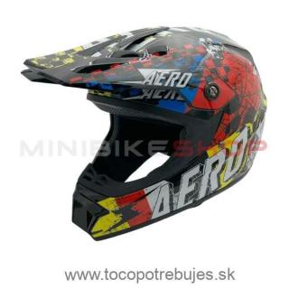 Detská cross helma Skeleton Black-Colored
