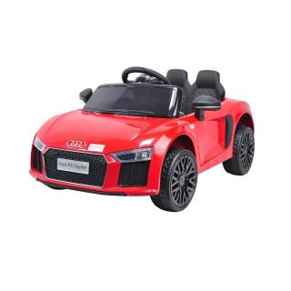 Elektrické autíčko Audi R8 small, 12V, 2,4 GHz dialkové ovládanie, USB / SD Vstup, odpruženie, 12V batéria, mäkké EVA kolesá, 2 X MOTOR, červené, ORIGINAL licencia