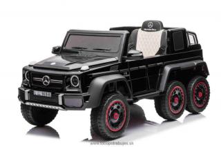 Elektrické autíčko Mercedes-Benz G63 AMG 6X6, Jednomiestne, čierné, 6 Kolies s nezávislým odpružením, Pohon 2 x 45W, 12V10AH Batéria, Plastové kolesá a sedadlo, Diaľkové ovládanie, Licencované