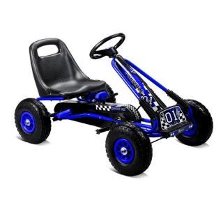 Joko Šľapacia motokára na pedály Formula s voľnobehom, nafukovacie kolesá, modrá