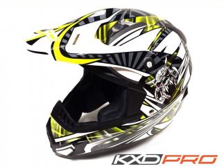 KXD PRO Detská Moto Helma žltá