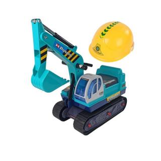LeanToys Bager s veľkou lyžicou a prilbou, zelená