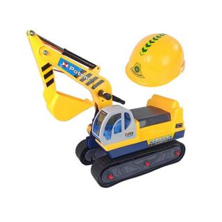 LeanToys Bager s veľkou lyžicou a prilbou, žltá