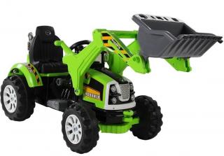 LeanToys Elektrický traktor s lyžicou pre deti - zelený, 2x45W L2033