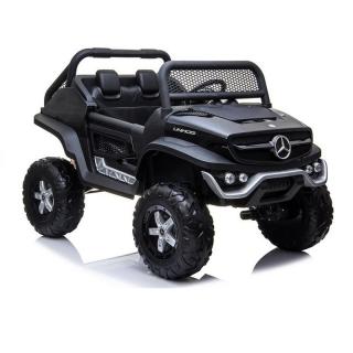 LeanToys l3967 Elektrické autíčko Mercedes Unimog, 4x4, 12V, 2,4 GHz dialkové ovládanie, otváravé dvere, čierna
