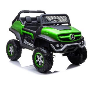 LeanToys l3970 Elektrické autíčko Mercedes Unimog, 4x4, 12V, 2,4 GHz dialkové ovládanie, otváravé dvere, zelená
