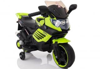 LeanToys L3972 Elektrická motorka LQ158, zelená, mäkké EVA kolesá, predné LED svetlá
