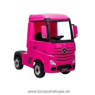 LeanToys L5241 Elektrický kamión pre deti Mercedes Actros, ružová - 4x45W, 2.4Ghz DO, LED svetlá