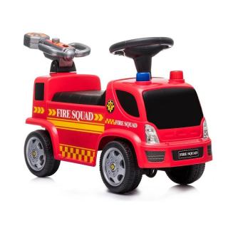 LeanToys Odrážadlo hasičské auto na baterky s kanónom a bublinami červené