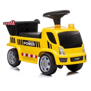 LeanToys Odrážadlo stavebné vozidlo s lopatou na baterky žlto-čierne