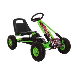 Majlo Toys Detská šliapacia motokára s nafukovacími kolesami Formule 15 zelená