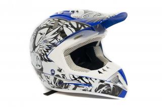 Motocrossová prilba HEIPE H1 SKULL, modrá