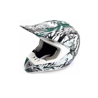 Motocrossová prilba HEIPE H1 SKULL, zelená