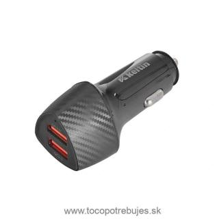 Nabíjačka do auta s funkciou rýchleho nabíjania 2xUSB QC3 - Keltin K02221