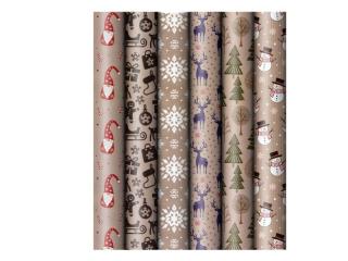 baliaci papier vianočný rolky 200x70 kraft mix č.3 5811765